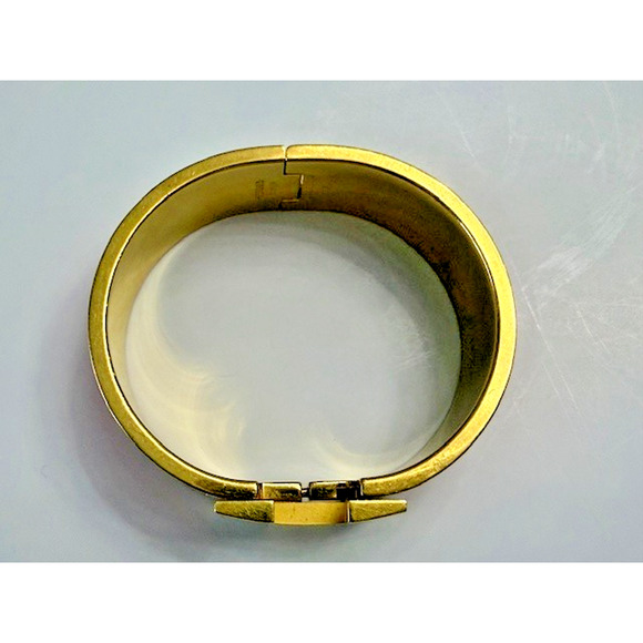 Hermès ORANGE Enamel Gold Plated Clic Clac H bracelet Medium w/ box - Picture 9 of 16